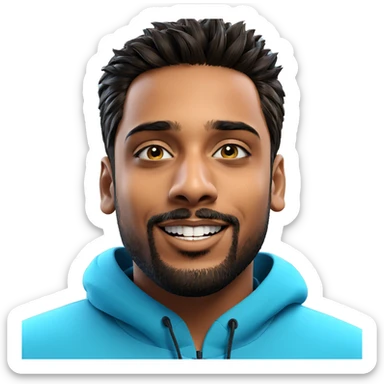 smiling boy with beard sticker