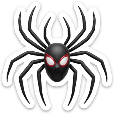 Create spider man logo emoji in black  sticker