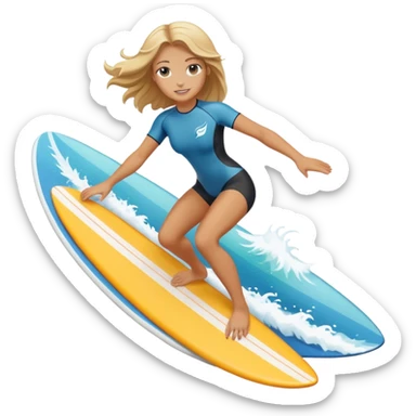 Ginger white girl surfing  sticker