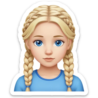 Girl that is blond with French braids and blue eeyes sticker