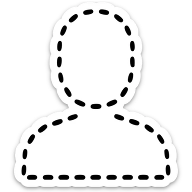 dashed outline of a person icon for nobody, outline style sticker