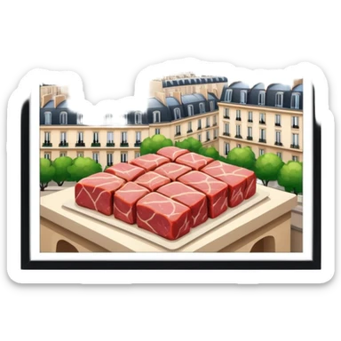  paris art gallery SPAM meat city landscape  sticker