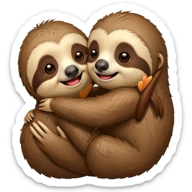 Sloth giving a kiss sticker