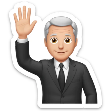Create an emoji of Epstein waving to the camera in Family Guy style sticker