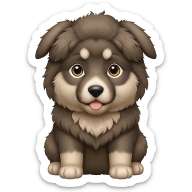 A dark-colored Caucasian Shepherd puppy with cropped ears sticker