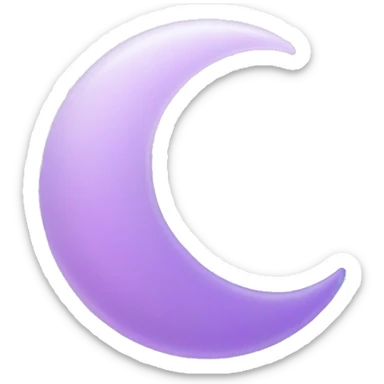 Pastel lilac-gradient crescent sticker