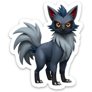 Mightyena-Zorua-Silvally-Fakémon-hybrid-creature (full body)  sticker