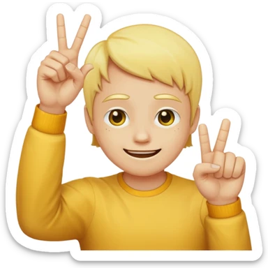 yellow round face with mocking smile and right hand raised to forehead forming 'L' with thumb and index finger loser gesture sticker