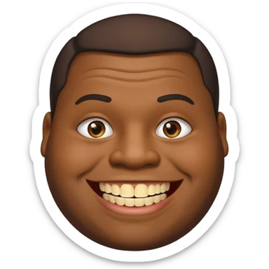 Fat black man missing half of front tooth sticker