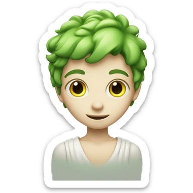 Boy Green Fairy, white skin, sticker