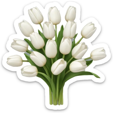 white tulip bouquet  sticker