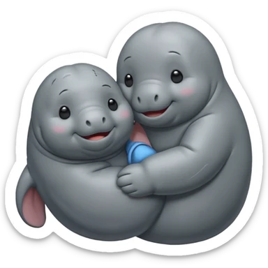 love couple manatee sticker