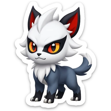Edgy Cool Kawaii Litten-Absol-Pokémon Full Body sticker