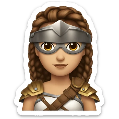 Girl gladiator with braided brown hair and sunglasses sticker