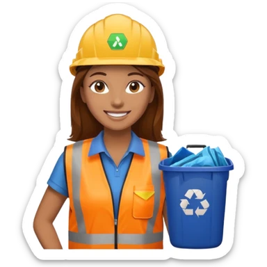 women, Waste Management, safety vest, trash picker sticker