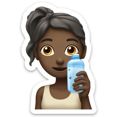 Positive girl having good hydration  sticker