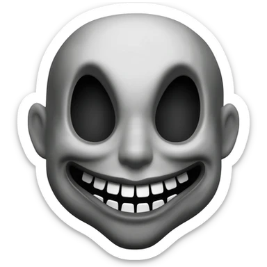 generate a black and white scary smile in 112 x 112 format with a transparent background sticker