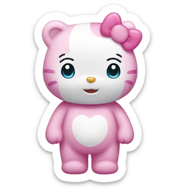 Care bear hello kitty sticker