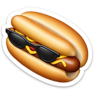 A hot dog wearing glasses sticker