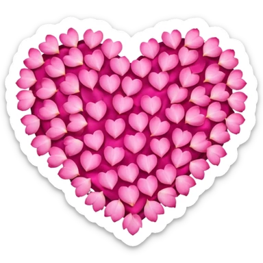 heart made of pink rose petals, delicate and romantic sticker