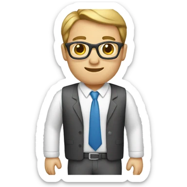 male teacher wearing a lab  sticker