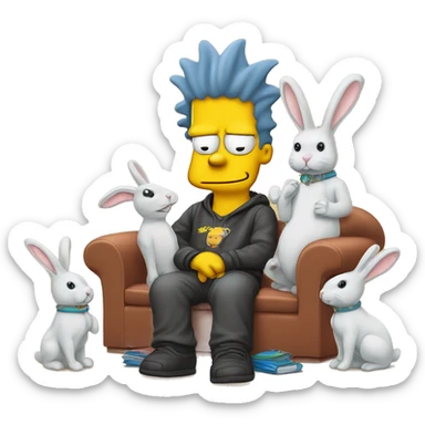 Bart simpson with  rabbit costume ￼ sticker