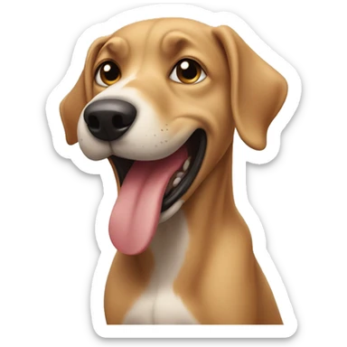 Dog is on a mewing streak sticker