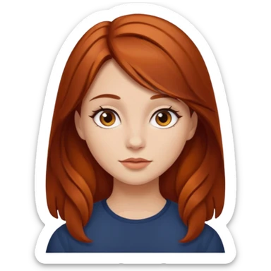 Auburn dark orange brown hair girl sticker