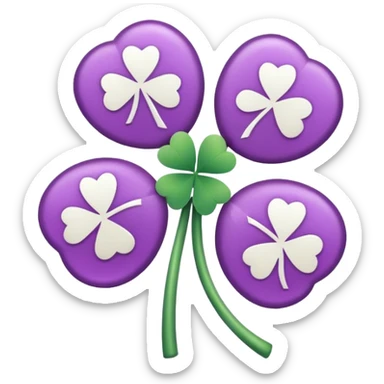 lucky white and purple sticker