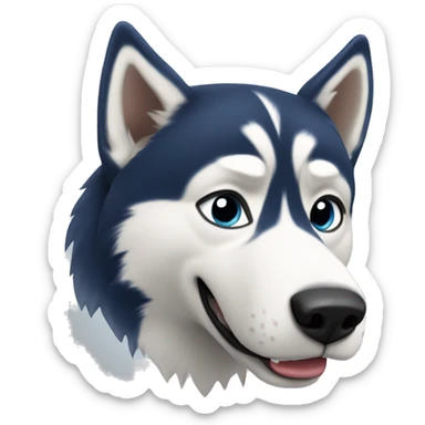 un husky avec un pouce en l'air sticker