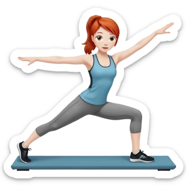pilates girl whit redhead  sticker