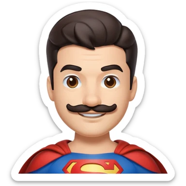 Superman with a Mario moustache sticker