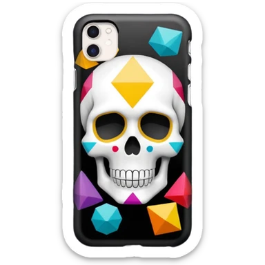 Iphone funky skull sticker