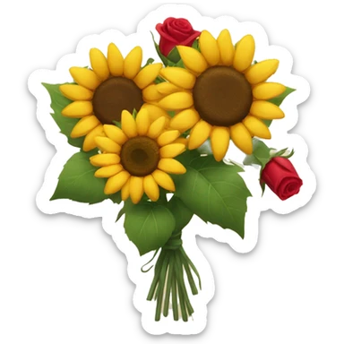 Sunflower and rose bouquet sticker