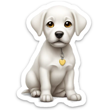 dog white baby dog sticker