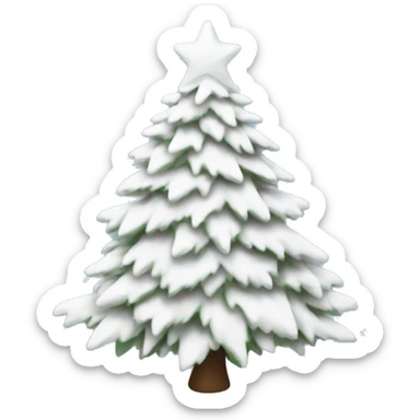 white christmas tree sticker