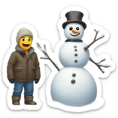 Snowstorm and snowman  sticker