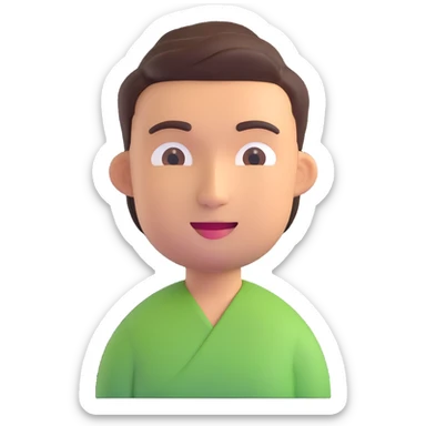 3D emoji of a modern Thai man, just the face, casual hairstyle, friendly expression sticker