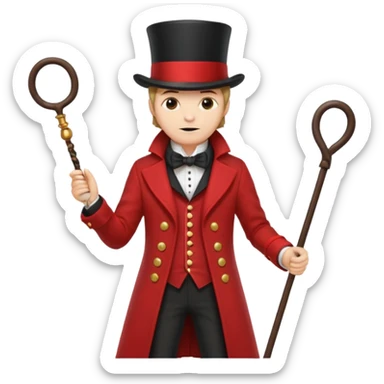 Ringmaster – Man in red coat and top hat, holding a whip or mic sticker