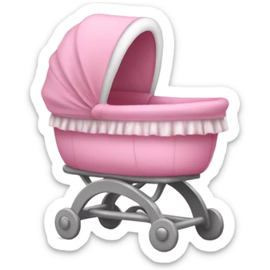 Pink baby bassinet  sticker