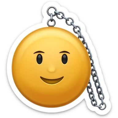 iPhone text message emoji size ball, and chain with spikes sticker