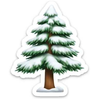 Pine tree with snow sticker