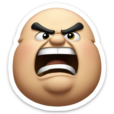 angry fat man yelling sticker