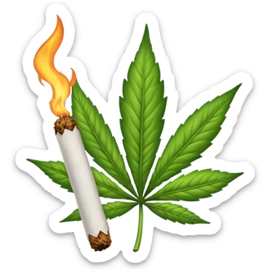 marihuana joint lit sticker