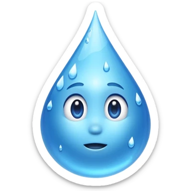 una gota de agua como dibujo animado como en la pelicula de elemental de puixar sticker