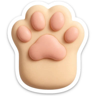 cat paw, smooth and pastel, edible look sticker