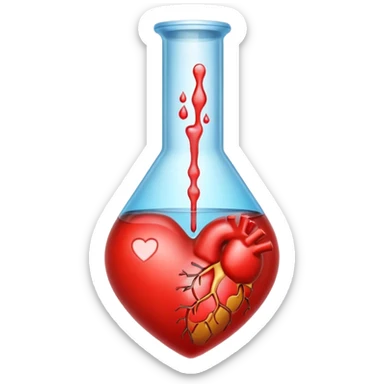 Heart emoji with things of laboratory  separados sticker