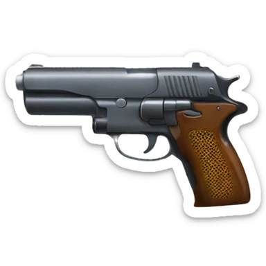 frontal part of cartoon gun (which is looking in the on us)  sticker