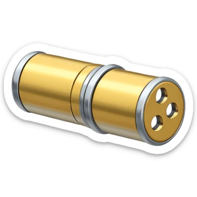 small metallic connector pin front view. sticker