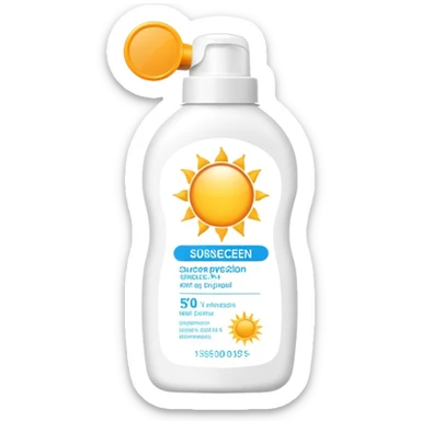 sunscreen bottle with sun protection sticker